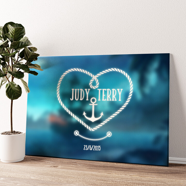 Personalized canvas print Anchor Of Love