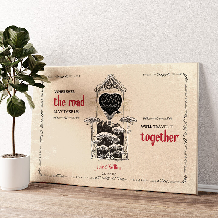 Personalized canvas print The Road For Two