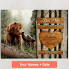 Personalized Canvas Bear Love