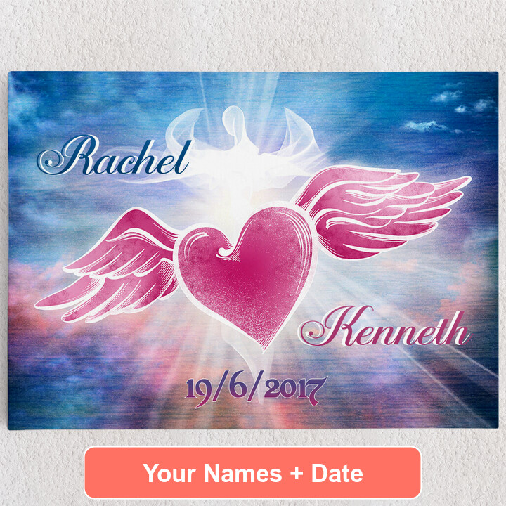 Personalized Canvas Angel Heart