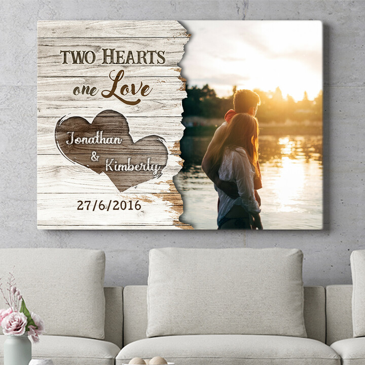 Personalized mural Fused Hearts