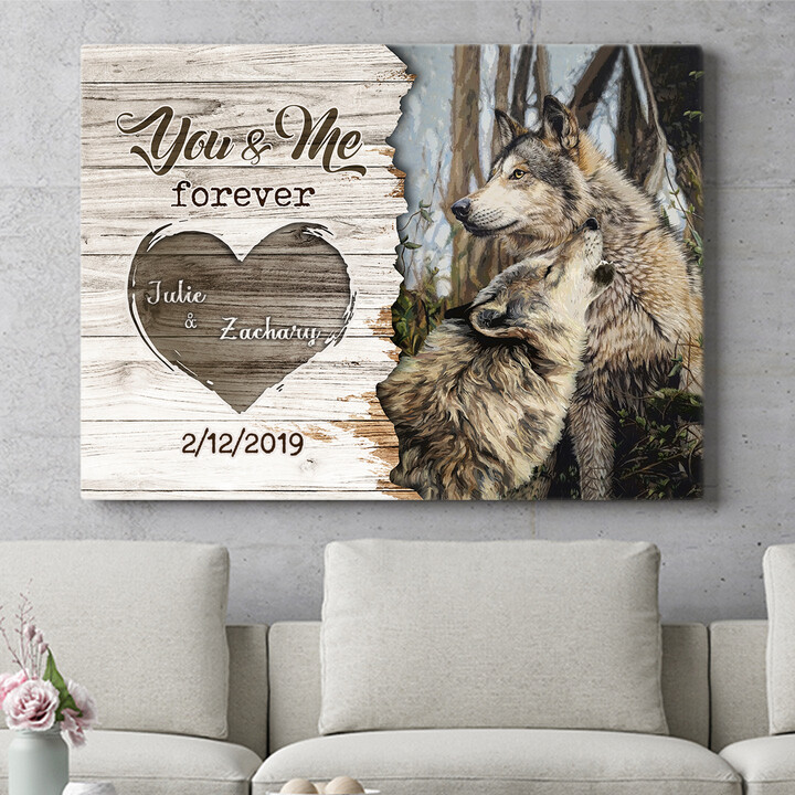 Personalized mural Wolf Pair