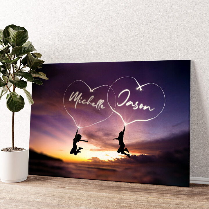 Personalized canvas print Happiness