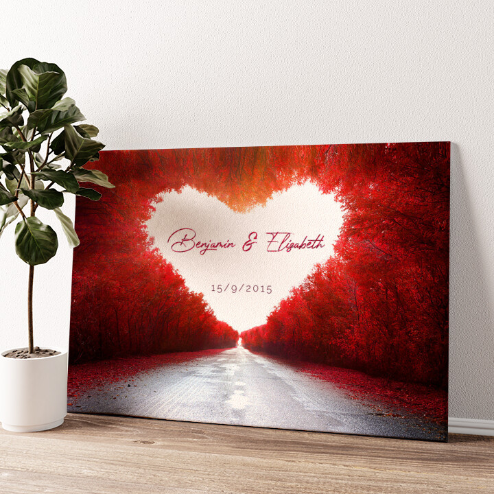 Personalized canvas print Love Road