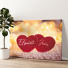 Personalized canvas print Couple Hearts