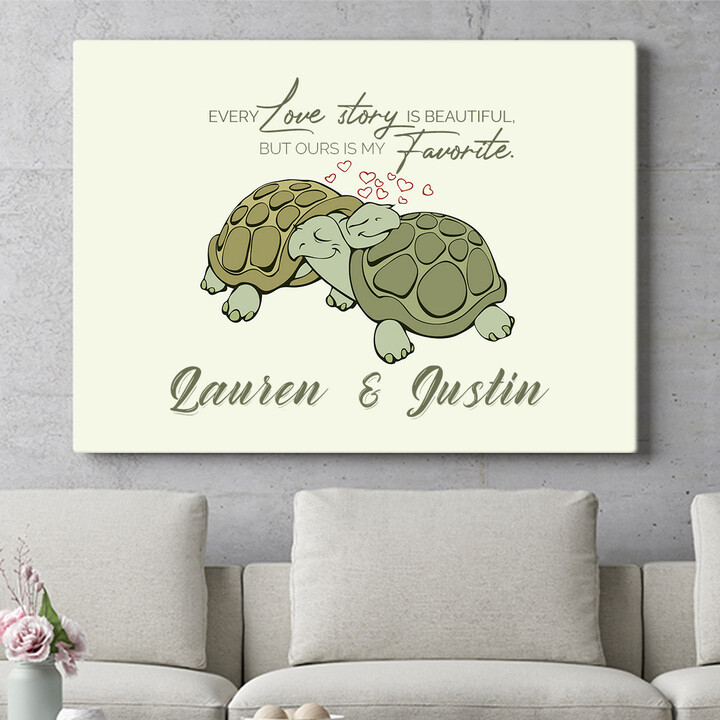 Personalized mural Turtle Love