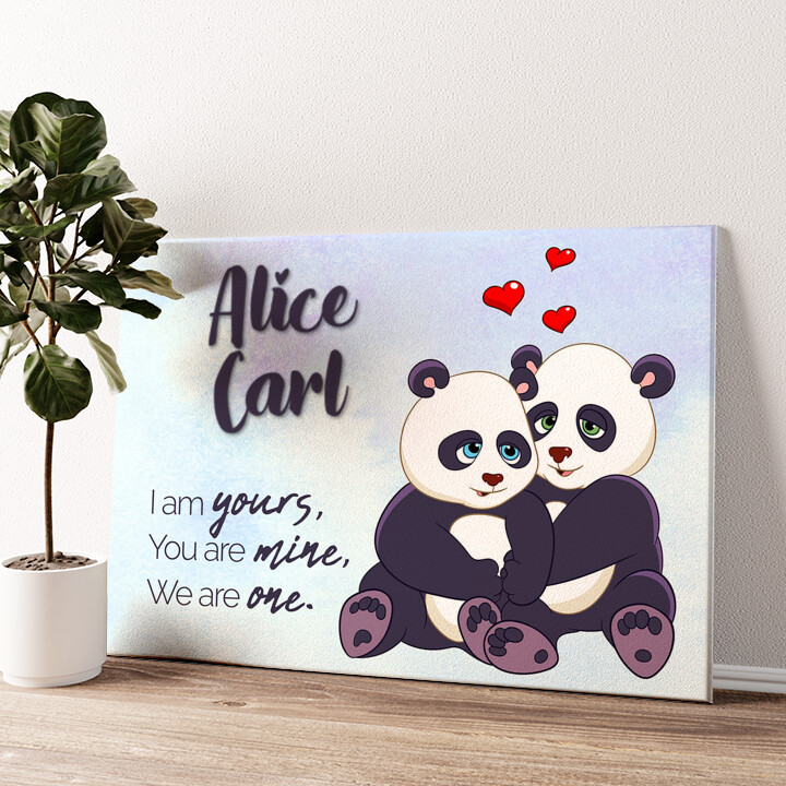 Personalized canvas print Pandas