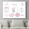 Personalized mural Baby Canvas Hippo