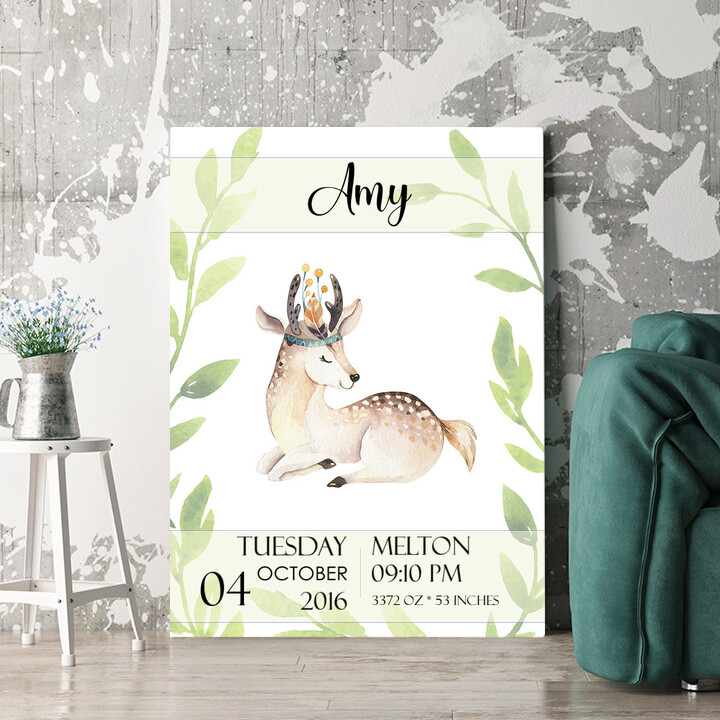 Personalized mural Canvas For The Birth Fawn