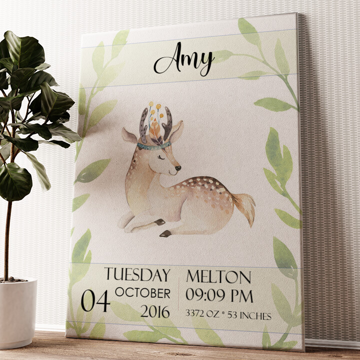 Personalized canvas print Canvas For The Birth Fawn