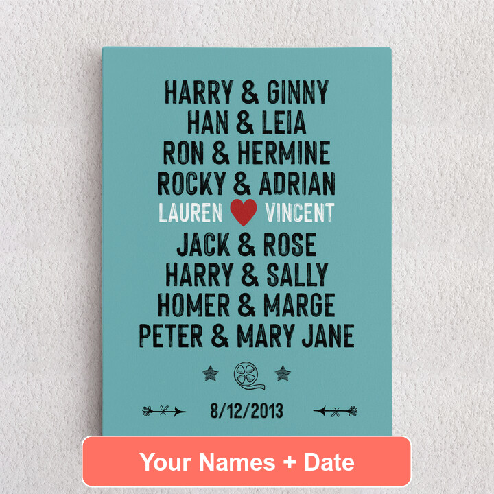 Personalized Canvas You & Me - Film Couples