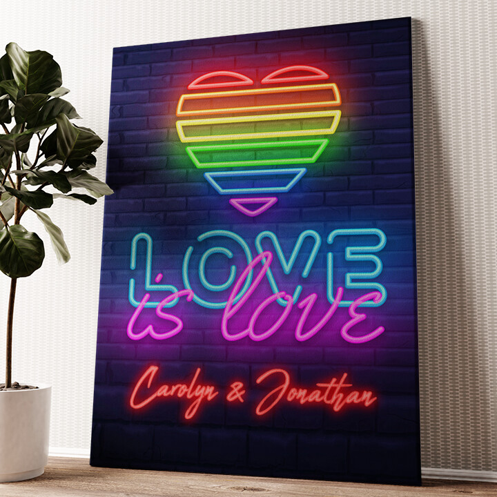 Personalized canvas print Love Is Love