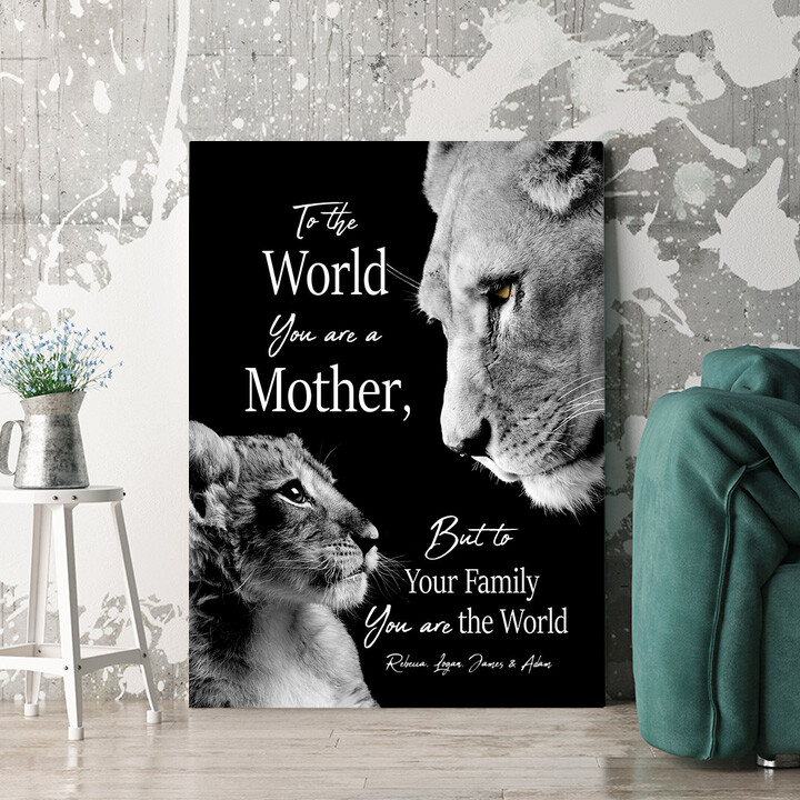 Personalized mural Lion Mother