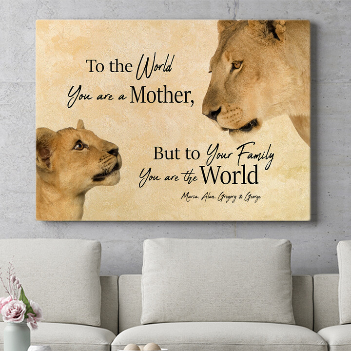 Personalized mural Lions Mother 2 (landscape Format)