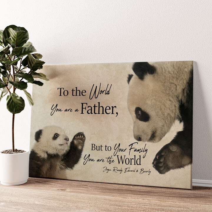 Personalized canvas print Father Panda