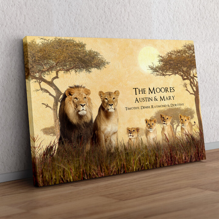 Personalized gift Lion Family