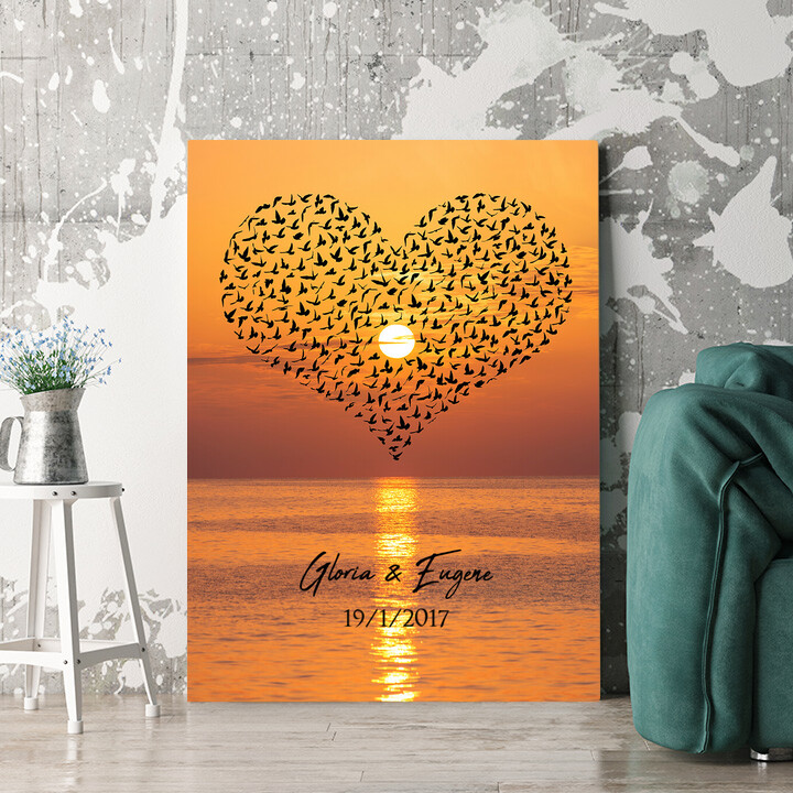 Personalized mural Birds Of Love