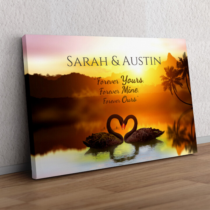Personalized gift Love Swans