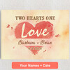 Personalized Canvas Two Hearts One Love