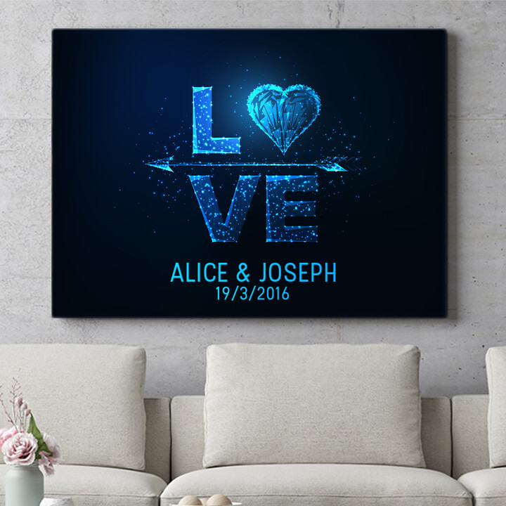 Personalized mural Love Squared