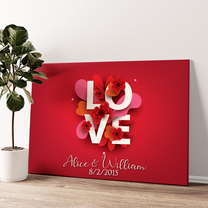 Personalized canvas print LOVE