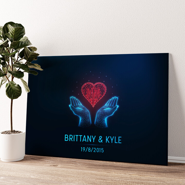 Personalized canvas print Love In Your Hands