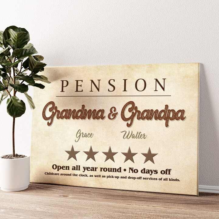 Personalized canvas print Pension Grandma & Grandpa