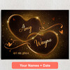 Personalized Canvas Sparkling Hearts
