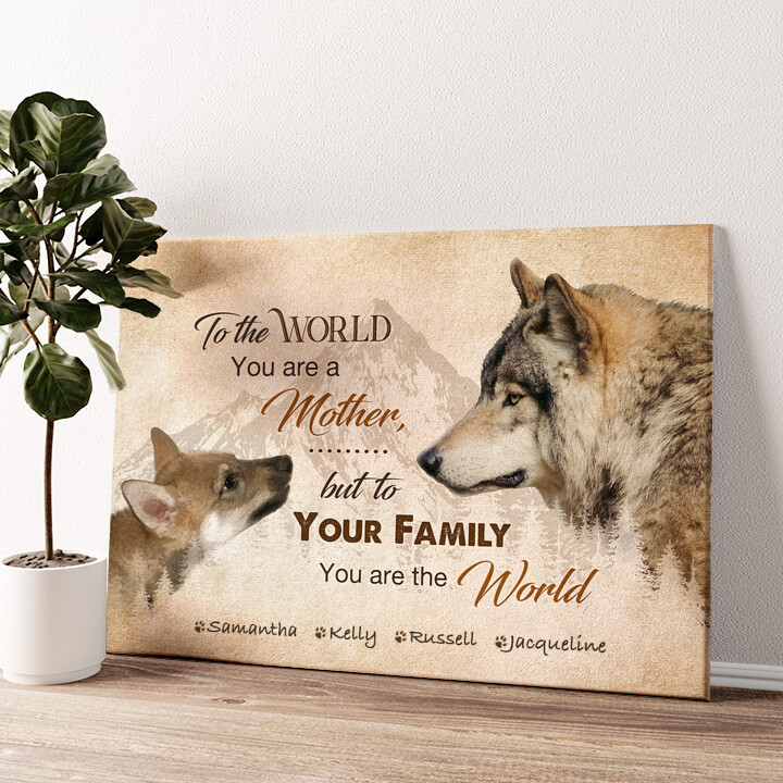 Personalized canvas print Wolf's Mother