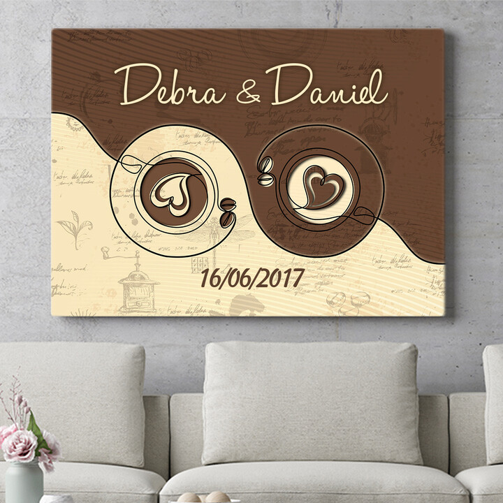Personalized mural Coffee For Two