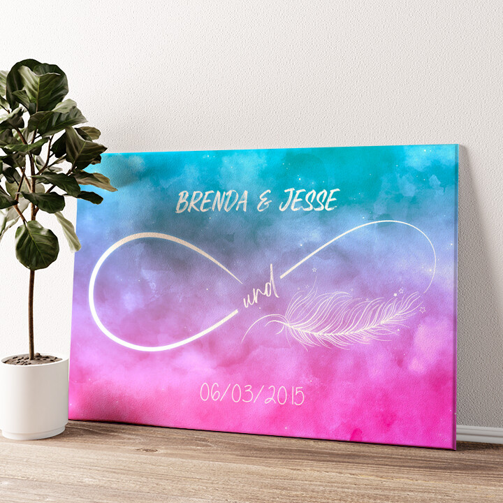 Personalized canvas print Love As Light As A Feather