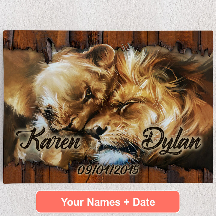 Personalized Canvas Lion Heart