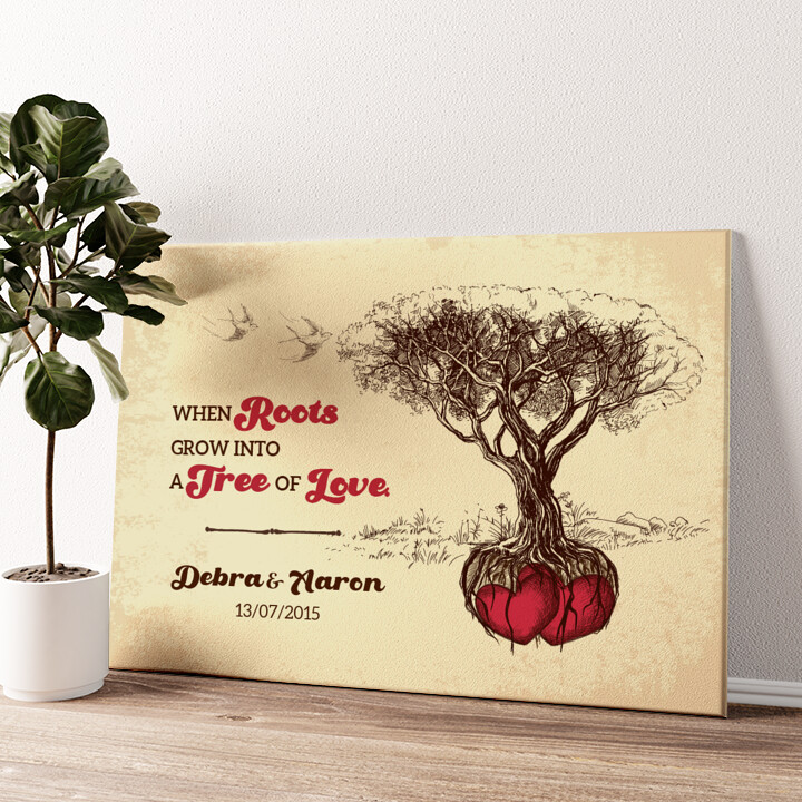 Personalized canvas print Tree Of Love