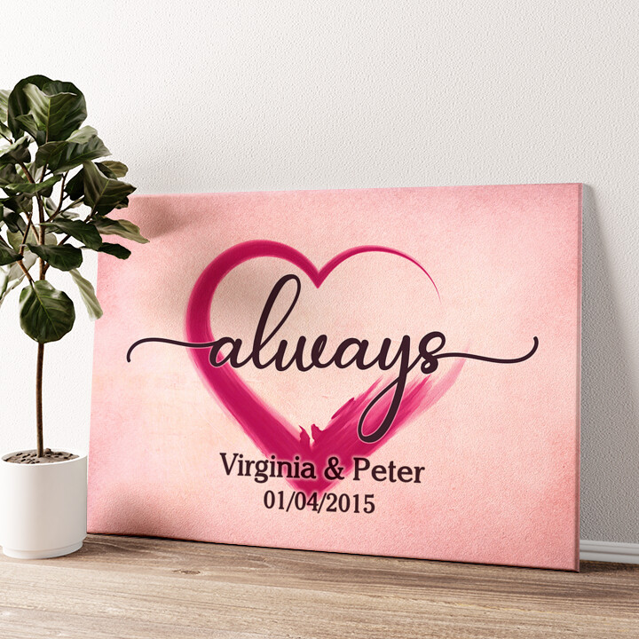 Personalized canvas print In Love