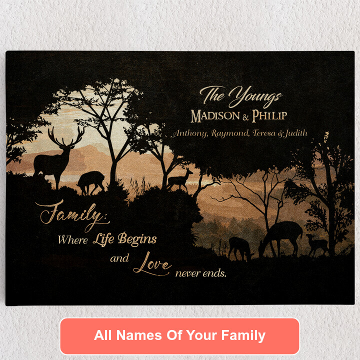 Personalized Canvas In The Bosom Of The Family