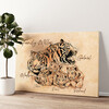 Personalized canvas print Tiger Family