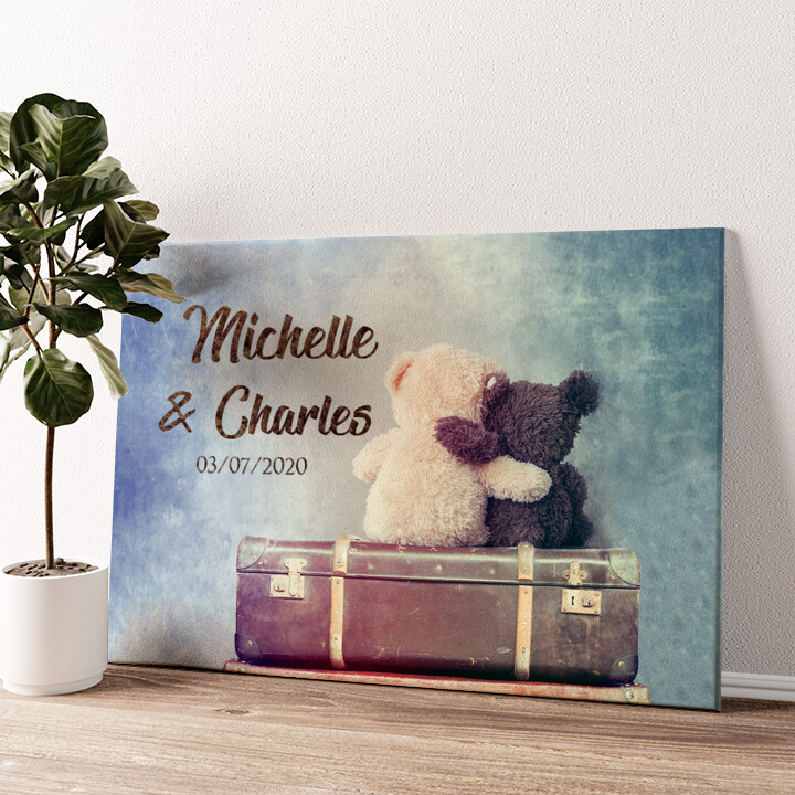 Personalized canvas print Teddy Bears