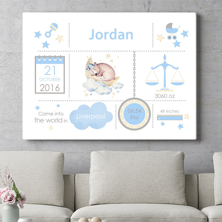 Personalized mural Baby Canvas Bear