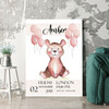 Personalized mural Canvas For Birth Teddy Bear
