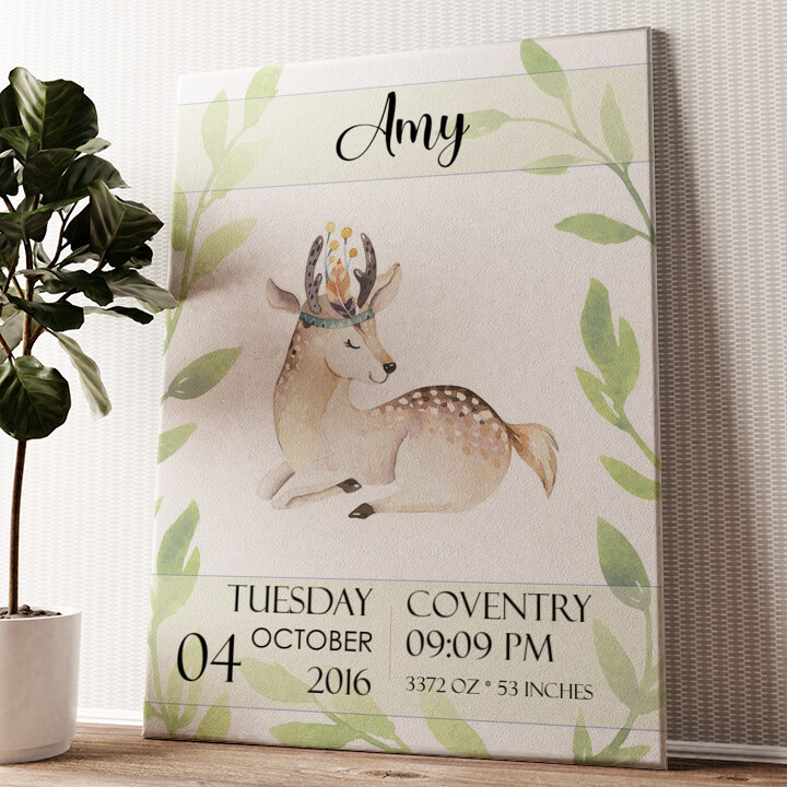 Personalized canvas print Canvas For The Birth Fawn