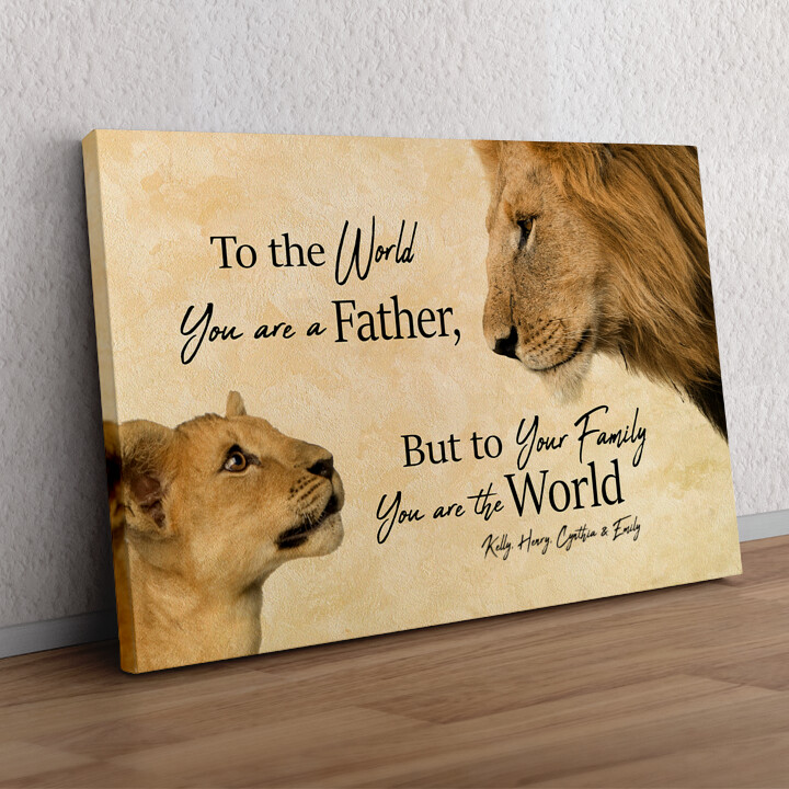 Personalized gift Lion Father 2 (Landscape)