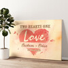 Personalized canvas print Two Hearts One Love