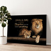 Personalized canvas print Lion Couple