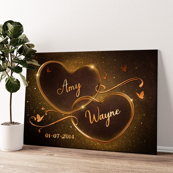 Sparkling Hearts Personalized mural
