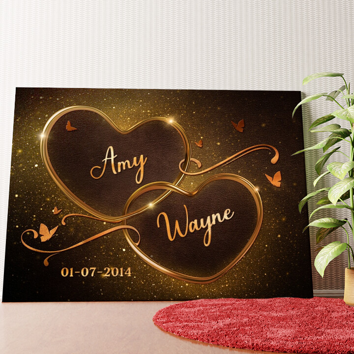 Personalized mural Sparkling Hearts