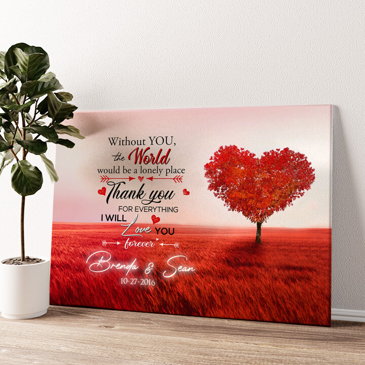 Personalized canvas print I Love You