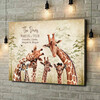 Personalized canvas print Giraffe Family