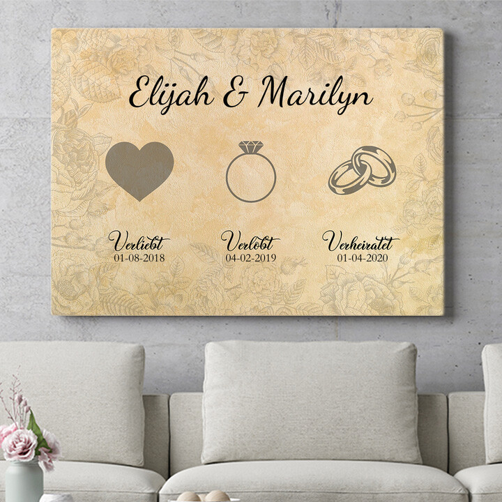 Personalized mural Love Engaged Married