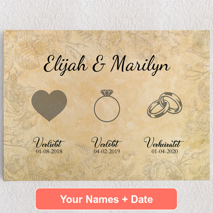 Personalized Canvas Love Engaged Married