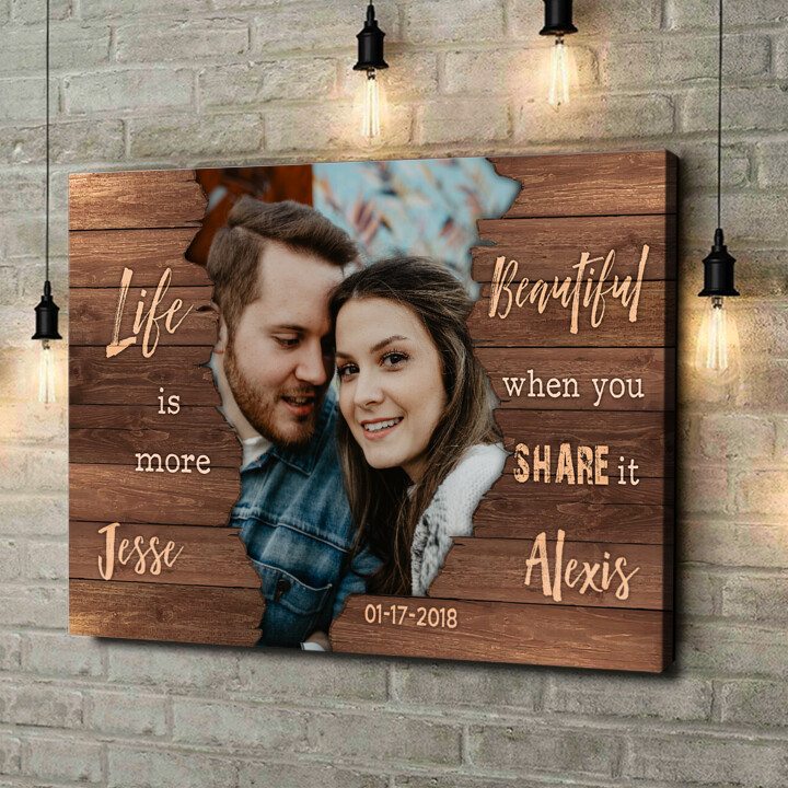 Personalized canvas print Life For Two